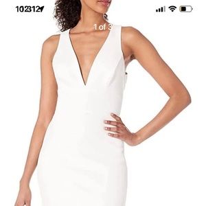 BCBGMAXAZRIA OFF WHITE Women's Cutout Back Gown, US 16
